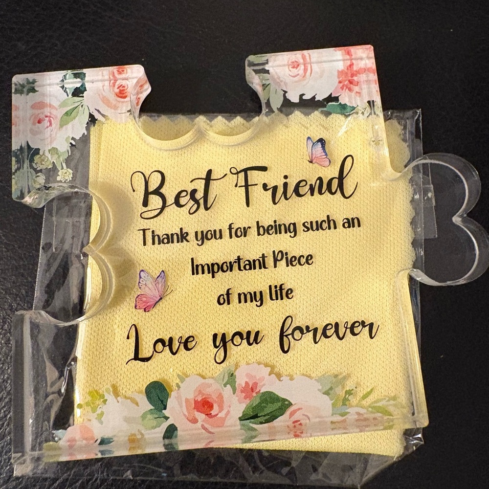 New Floral Best Friend Puzzle Piece Plaque